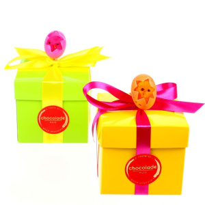 Luxe kubusdoos met paaschocolade