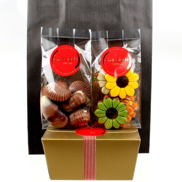Chocolade cadeau in geschenktasje