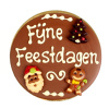 Ronde chocoladeplak met kerstuitstraling