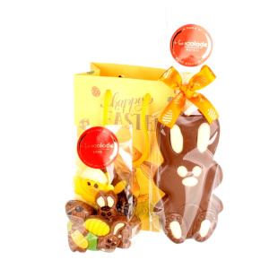 Tasje gevuld met paaschocolade