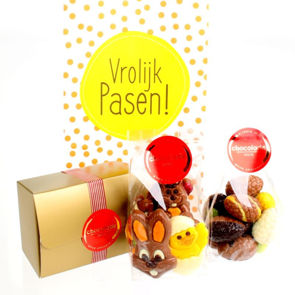 Paaspakket met veel chocolade