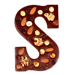 Luxe vegan pure chocoladeletter met noten