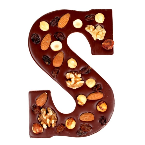 Luxe vegan pure chocoladeletter met noten