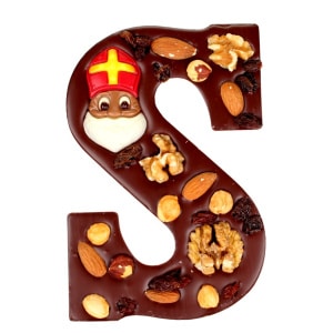 Luxe pure chocoladeletter met noten