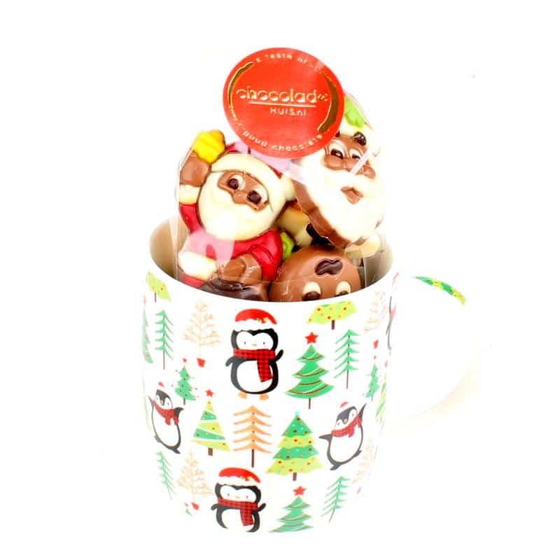 Kerstbeker met kerstchocolade