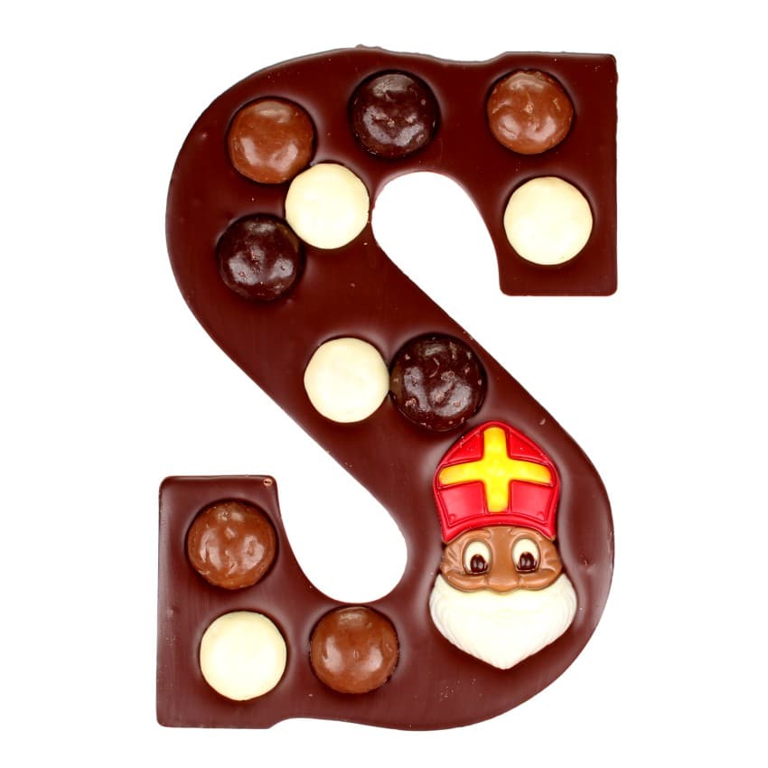 Chocolade letter met pepernoten