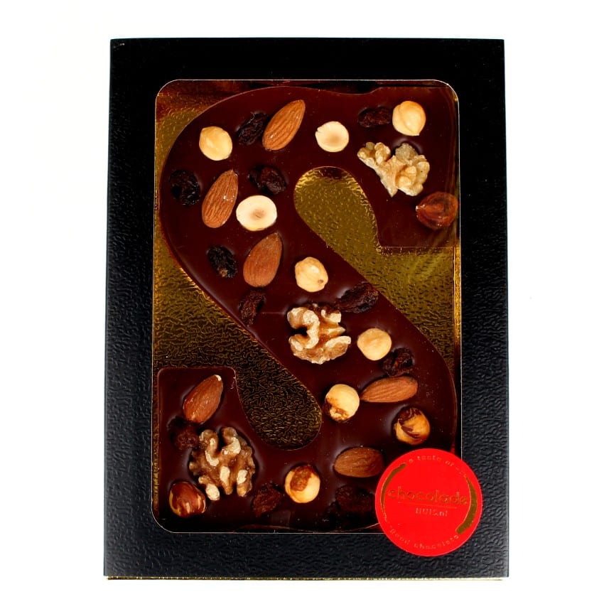 Luxe vegan chocoladeletter met noten (Lactosevrij) - Afbeelding 3