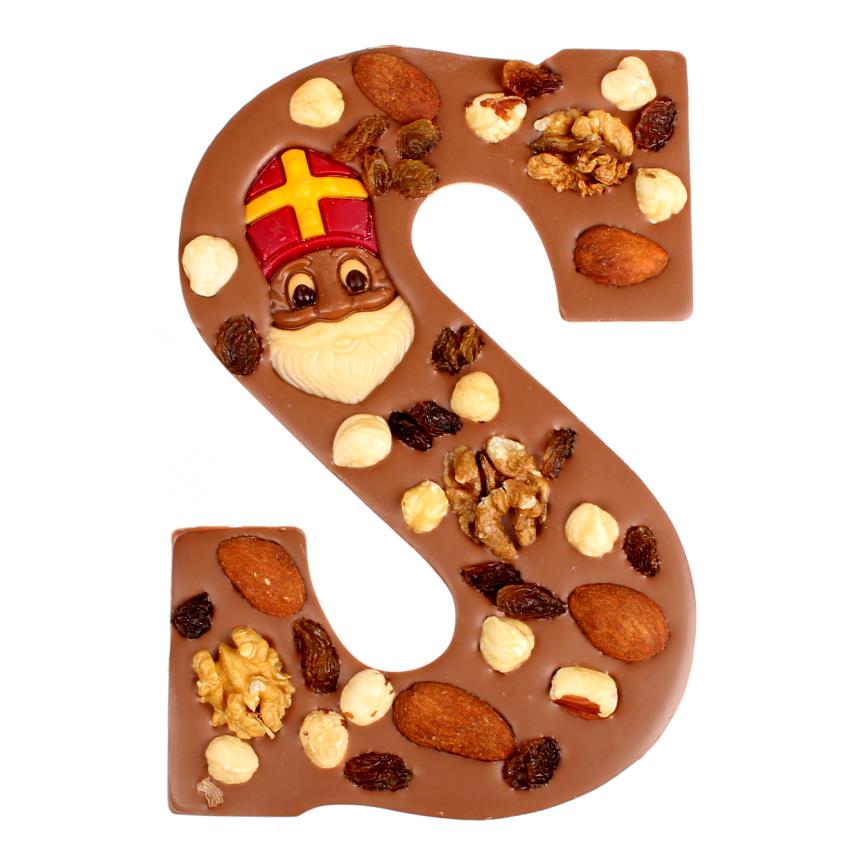 Luxe chocoladeletter met noten