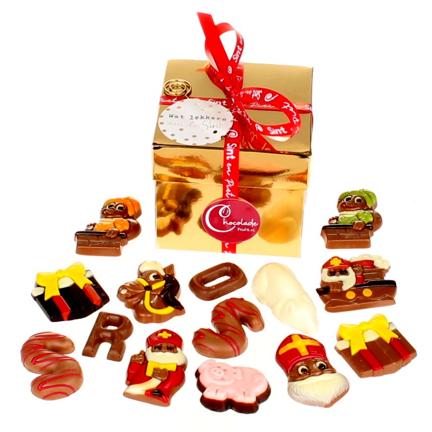 Luxe kubusdoos met Sinterklaaschocolade