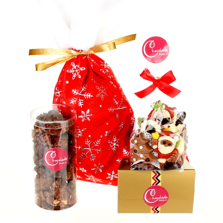 Kerstsok gevuld met chocolade