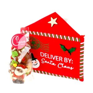 Tasje met zakje kerstchocolade