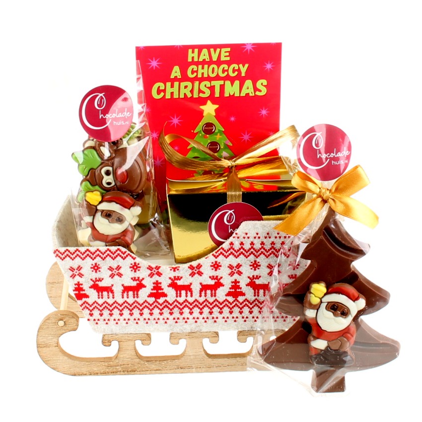 Kerstslee vol chocolade