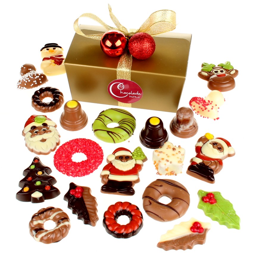 Doosje luxe kerstchocolade