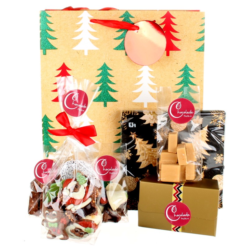 Feestelijk chocolade kerstpakket