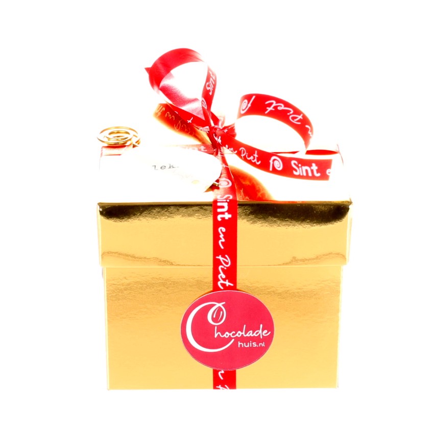 Luxe kubusdoos met Sinterklaaschocolade - Afbeelding 3