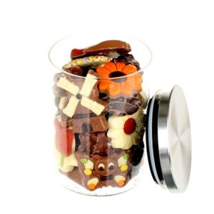 Glazen pot met chocolademix