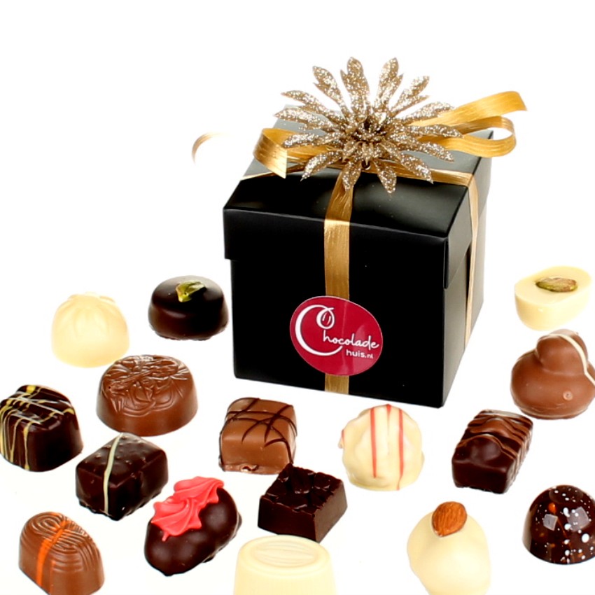 Luxe kubusdoos met bonbons