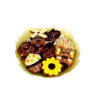 Bloem schaaltje met chocolade klein